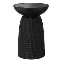 Boyd 16 inch Wide Solid Mango Contemporary Tall Accent Table in Black, Assembled