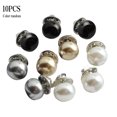 thumbnail image 1 of Botones de perlas de imitación, cuentas redondas de decoración de metal sin costura para abrigos antiexposición, ropa de suéter, 10 piezas Inevent HA7571-12B, 1 of 2