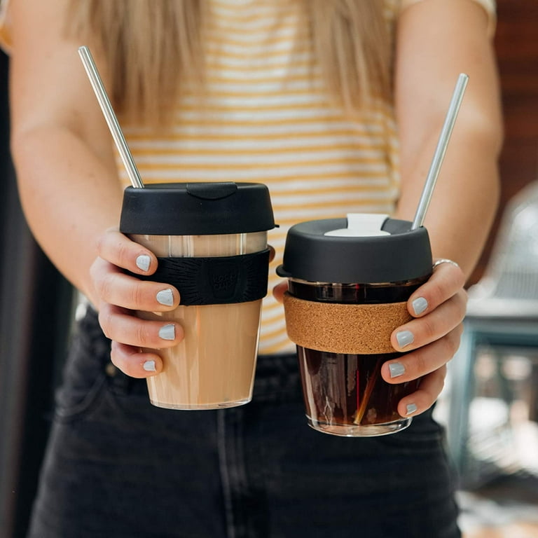 KeepCup 12oz Reusable Coffee Cup. Toughened Glass Cup & Natural Cork Band.  12-Ounce/Medium, Press