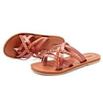 thumbnail image 2 of Ataiwee Women's Flat Slide Sandals - Casual Comfort Braided Multiple Cross Pinstripe Flat Summer Sandals., 2 of 7