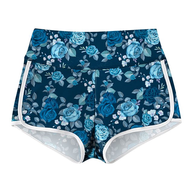 Gibobby Falda Shorts Mujer Pantalones Leggings Strethcy Short Stretch Impresión Cintura Yoga Mujeres High Sport Yoga Pantalones(Azul, M)