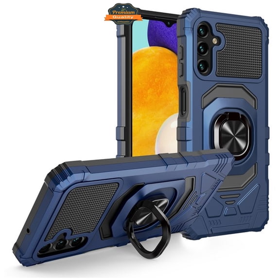 Xpression Phone Case For Samsung Galaxy S25 Fan Edition /Galaxy S25 FE Hybrid Magnetic Car Mount Ring Kickstand Stand Holder Full-Body Armor Protective [Military Grade] Cover, Blue