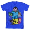 thumbnail image 6 of Teen Titans Go Characters And Logo Boy's Royal Blue T-shirt-XS, 6 of 7