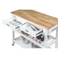 thumbnail image 4 of American Heritage Butcher Block Top Kitchen Cart in White Wood Finish, 4 of 10