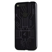 Cruzerlite Google Pixel XL Case, Bug Droid Circuit TPU Case for Google Pixel XL - Retail Packaging - Black