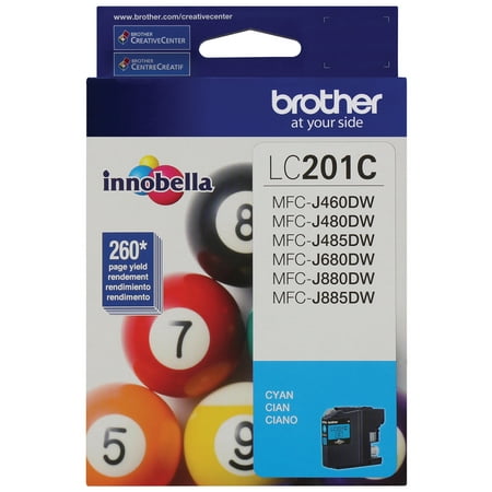 Brother Genuine LC201C Standard-yield Printer Ink Cartridge Get reliable  easy printing at work or at home with this Brother LC201 cyan  standard yield ink cartridge. Create high-quality reports  contracts and other papers by using this cyan ink cartridge. Made to work effortlessly with select Brother inkjet printers  this cartridge is easy to install and makes printing simple and convenient. This Brother LC201 ink cartridge has a yield of up to 260 pages and features cyan ink  providing a variety of vivid  rich color options.