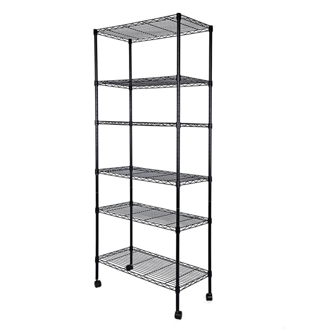 Unidades de estantería Simple Deluxe de 6 niveles, 29,92 x 13,98 x 71,65 pulgadas, color negro