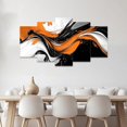 thumbnail image 3 of ZHONGYUTONG Orange Black White Abstract Wall Art Large 5 Pieces Wall Decor Canvas Prints Modern Living Room Bedroom Office Home Decor Framed (10x16inx2pcs 10x20inx2pcs 10x24inx1pcs), 3 of 5