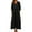 Black, variant on YDDIAN Women's Summer 3/4 Sleeve Solid Maxi Dress Plus Size Dresses V Neck Fall Active Dressy Midi Dress with Pockets Dark Green XXL