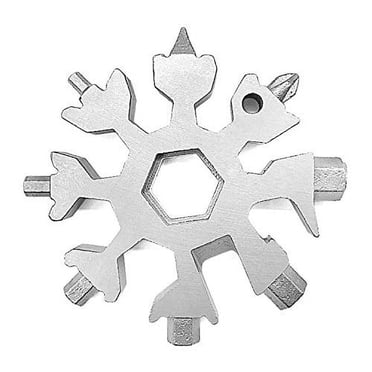 ZOEKIM 18-in-1 Snowflakes Multi-Tool Stainless Steel Keychain Multi-Tool Combination Bottle Opener Incredible Tool, Christmas gift