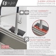 thumbnail image 3 of Stylish Undermount 39" Stainless Steel Single Bowl Workstation Kitchen Sink with 8 accs S-639W, 3 of 14