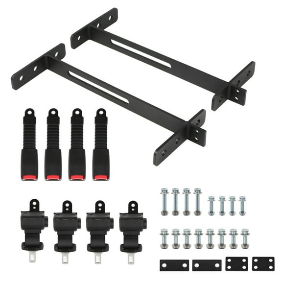 4 Retractable Golf Cart Seat Belts And Bracket Kit Fit For Ezgo Yamaha Club Car