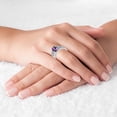 thumbnail image 2 of Decadence 14K White Gold 0.10 CTTW Round Diamond & 7x5mm Octagon Gemstone Ring, 2 of 4