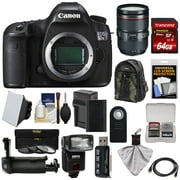 Canon EOS 5DS R Digital SLR Camera Body with 24-105mm f/4 L II Lens + 64GB Card + Battery + Charger + Backpack + Grip + Flash + Kit