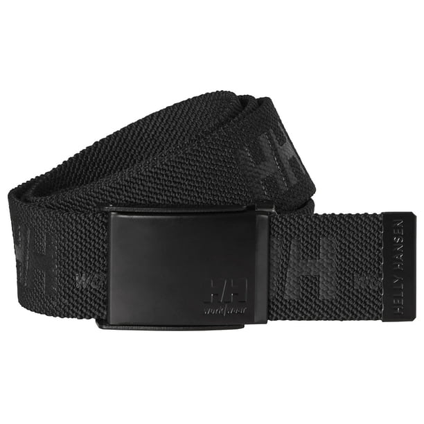 Cinturón Helly-Hansen con el logotipo HH, unisex, de poliéster negro
