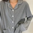 thumbnail image 1 of Pyjama en Coton Coréen pour Femmes Été Mignon à Imprimé Cœur Pyjamas à Manches Longues Pijama Ensemble Féminin Déshabillé Cardigan Ensemble, 1 of 1