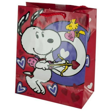 Eros KOLBH429 Snoopy Bullseye Valentines Gift Bag - Case of 36
