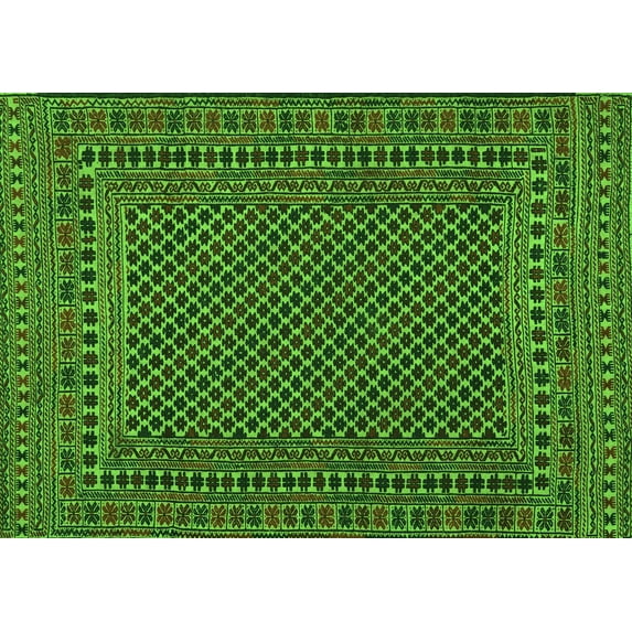 Ahgly Company Indoor Rectangle Southwestern Green Country Area Rugs, 8' x 10'