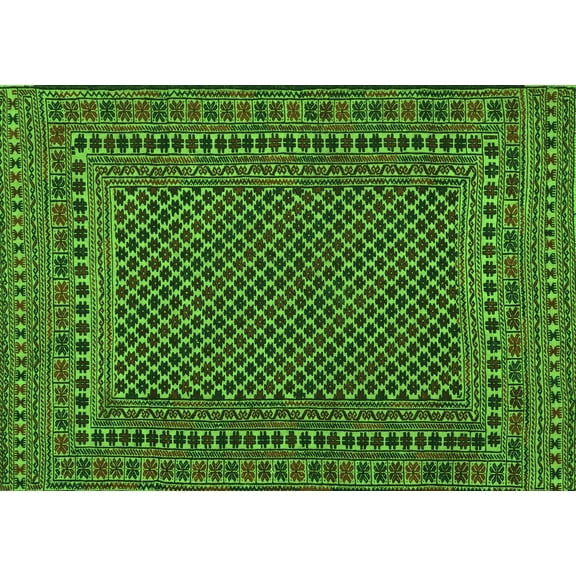 Ahgly Company Indoor Rectangle Southwestern Green Country Area Rugs, 5' x 7'