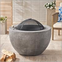 Outdoor 32 Wood Burning Light Weight Concrete Round Fire Pit