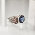 thumbnail image 6 of Hexagon Blue Sapphire Ring, 925 Sterling Silver Oxidized, Women Ring, Hydro Blue Sapphire, September Birthstone, Christmas, Thanksgiving, Tiny Dainty Ring, Handmade, Statement Jewelry, Anniversary, 6 of 8