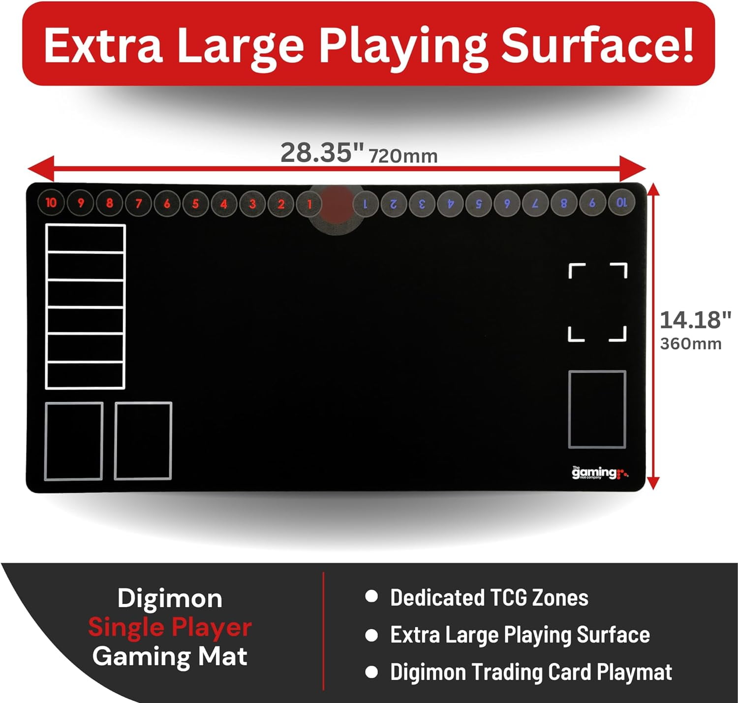 The Gaming Mat Company Single Player Playmat for Digimon TCG Large 28.3 x  14.1 Water Resistant Trading Card Game Mat - Walmart.com