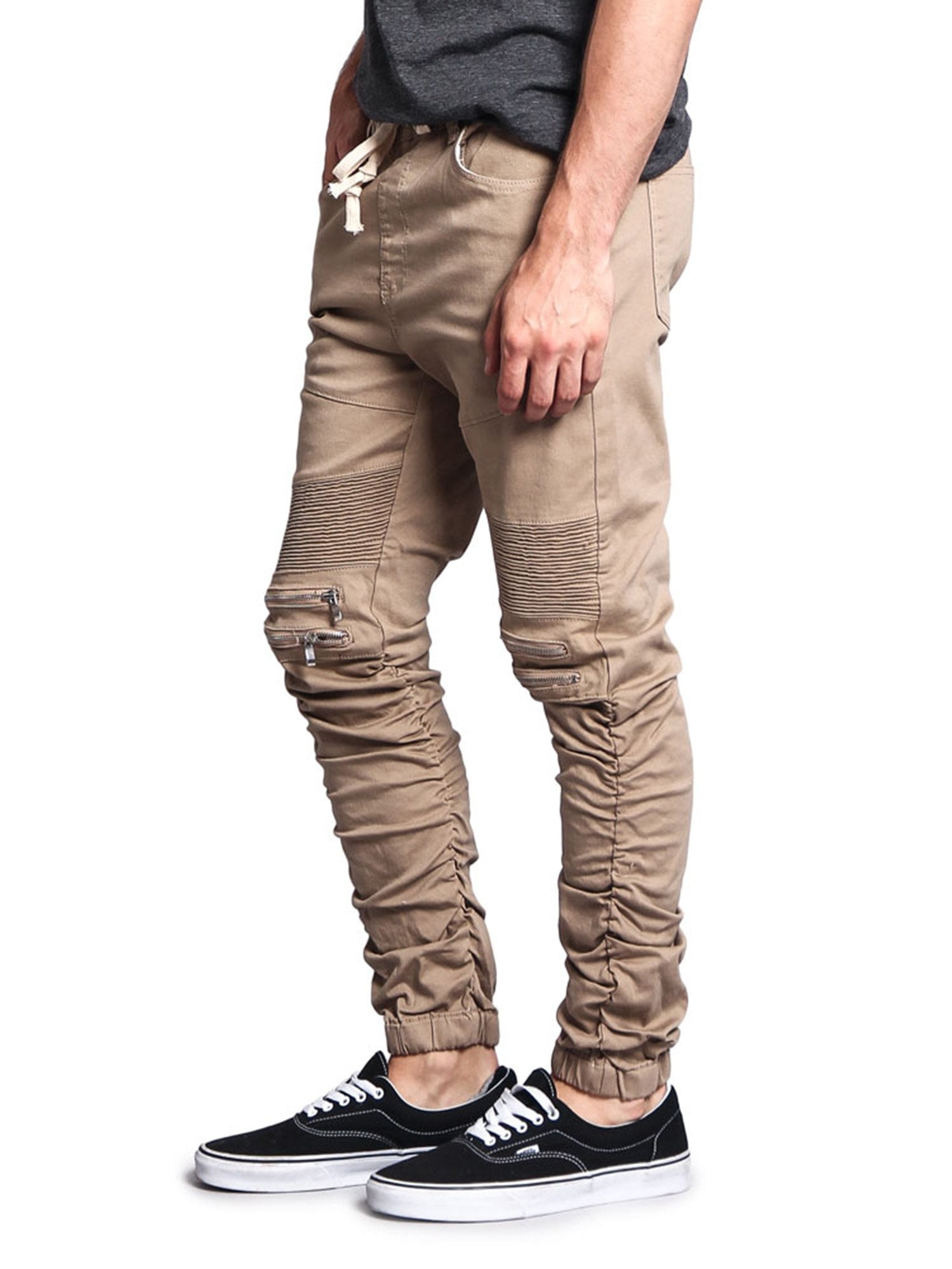 Victorious Men's Scrunch Stacked Biker Twill Jogger Pants Victorious Men's Scrunch Stacked Biker Twill Jogger Pants