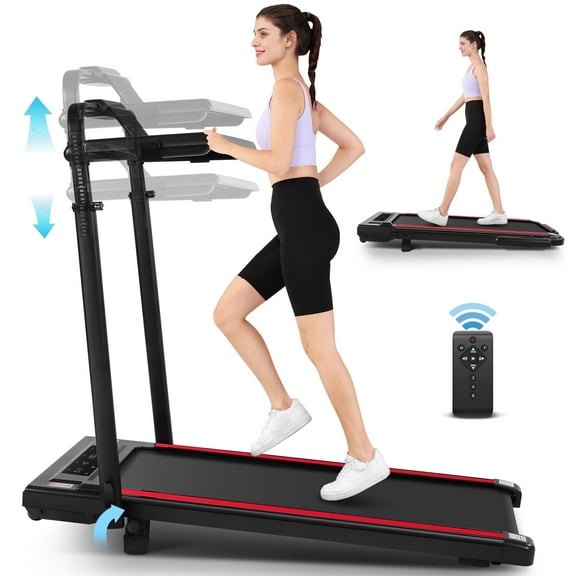 Simpfree 3 in 1 Under Desk Treadmill with Removable Desk, Walking Pad with Height Adjustable Armrests, LED Touch Screen, 2s Folding, 0.5-7.5 mph