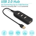 thumbnail image 3 of Adaptador multipuerto USB Micro TUNC 4 puertos USB 2.0 distribuidor con cable negro Multi-Hub Splitter para computadora PC, 3 of 5
