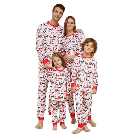 

AMILIEe Christmas Pajamas Family Pajama Deer Print Pants Pj Set for Women Men Baby Boy Girl Kids Matching Pajamas