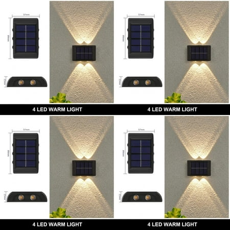 

DUFDIEJ Enhanced Bright and Waterproof LED Solar Wall Lamp with 10/8/6/4/2 LEDs - Ideal for Outdoor Use Garden Fence Decoration - Provides Sunlight-like Glow Enhanced Illumination for O