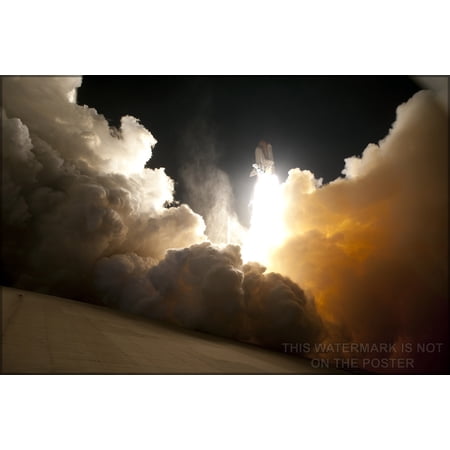 24"x36" Gallery Poster, space shuttle endeavour last night launch sts-130