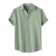 thumbnail image 2 of Camisetas Elvqul para Hombre Verde Economicas Algodón Manga Corta sin Estampado con Solapa Abotonada, 2 of 9