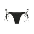 thumbnail image 3 of RELLECIGA Women's Black Tie Side Thong Bikini Bottom Adjustable Brazilian Bathing Suits for Women Size X-Small, 3 of 5