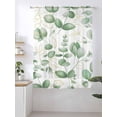 thumbnail image 2 of Sheer Curtains 72 Inches Long, Green Eucalyptus Leaves Semi Sheer Curtains Light Filtering Window Treatment, Spring Farmhouse Country Plant Privacy Voile Drapes for Living Room Bedroom 52x72 Inch, 2 of 7