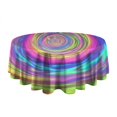 thumbnail image 5 of Colorful Tie Dye Spiral Pattern Round Tablecloth 60"x60",Wrinkle Wipeable Table Cloth for Kitchen Dining Room Picnic Patio Party, 5 of 6