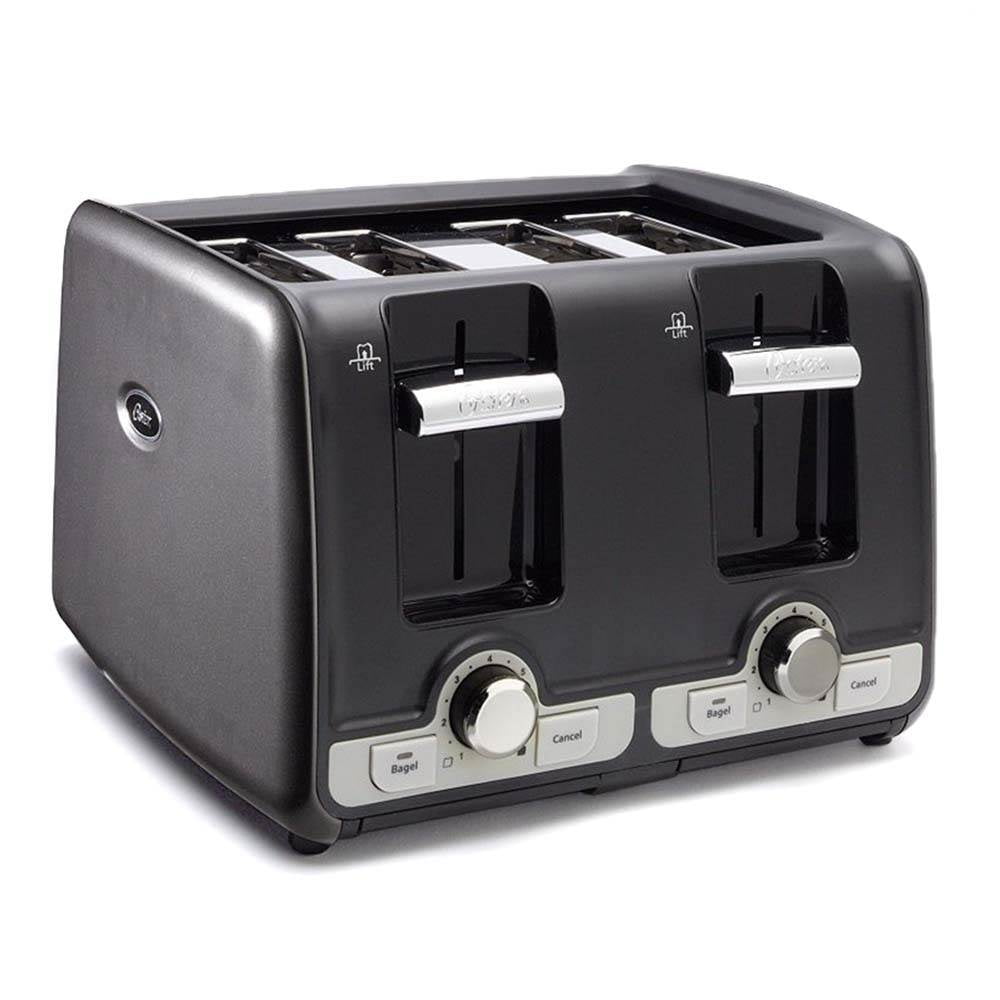 Oster TSSTTRGM4L 4-Slice Long Slot Toaster In Black Stainless