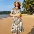 thumbnail image 4 of Lsque Starfish and Sea Shells Print Women's Casual Dress T-Shirt Summer Short Sleeve Scoop Neck Swing Dresses, 4 of 6