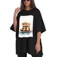 thumbnail image 4 of Plus Size Shirt for Women Black Tops for Women Short Sleeves Shirt for Women Cute Otter T Shirt Crewneck Shirt for Women XL, 4 of 5