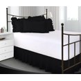 thumbnail image 3 of Split Corner Ruffle Bed Skirts 22" Drop, Fully Elastic Dust Ruffle, 100% Microfiber, Split Corner Bed Skirt Fade Resistant, Machine Washable Luxurious Fabric, Queen Size - Black Solid., 3 of 4