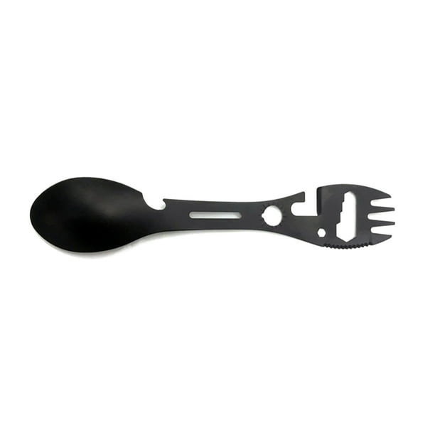 Eigraketly Los utensilios que acampan del acero inoxidable durable del metal fijaron para cocinar al aire libre el abridor del acero inoxidable de Kits de desorden para acampar negro