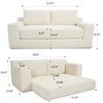 thumbnail image 7 of Miniyam Convertible Loveseat Sofa Bed with Memory Foam, Small Couch for Apartment, No Assembly, Corduroy, Beige, 7 of 7