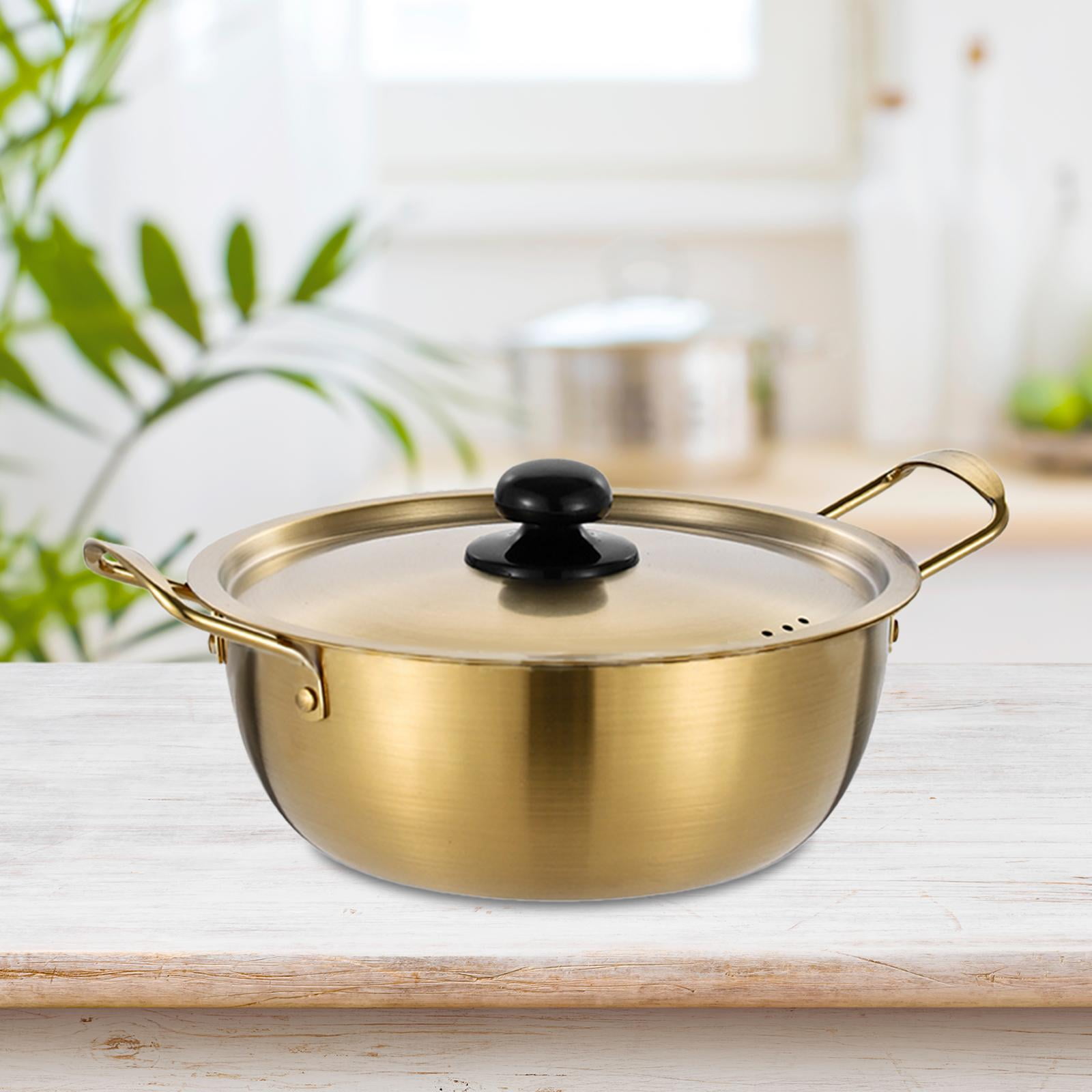 Tongina Korean Ramen Cooking Pot, Seafood Pot, Fast Heating, Korean Instant Noodle Pot, Kimchi Soup Pot for Camping Noodles, Ramyun Eggs 20cm