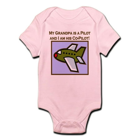 

CafePress - Grandpa s Co Pilot Airplane Infant Bodysuit - Baby Light Bodysuit