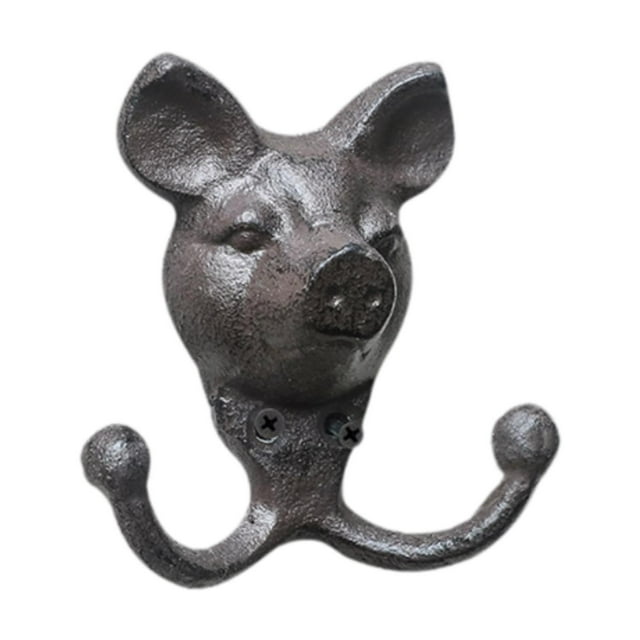 Perchero de pared de hierro fundido Macarena con forma de cabeza de animal