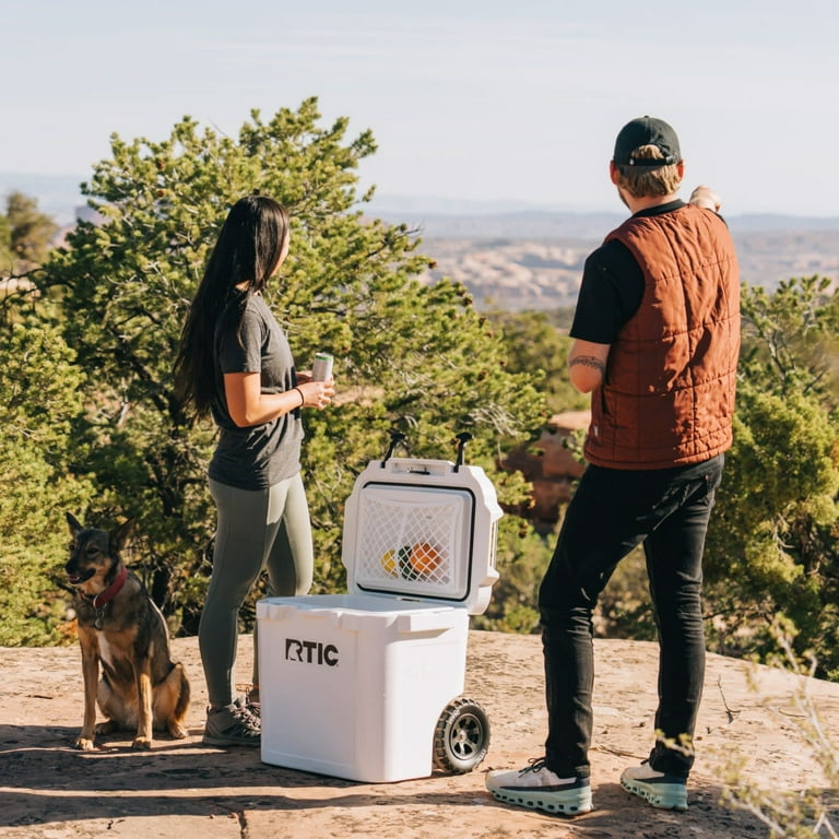 RTIC Ultra-Tough 45 QT Cooler, Ice Chest with Lid, White, Holds 60