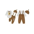 thumbnail image 2 of BemeyourBBs Baby Boy Thanksgiving Outfit Turkey Bowtie Romper Suspender Pants Hat, 2 of 9