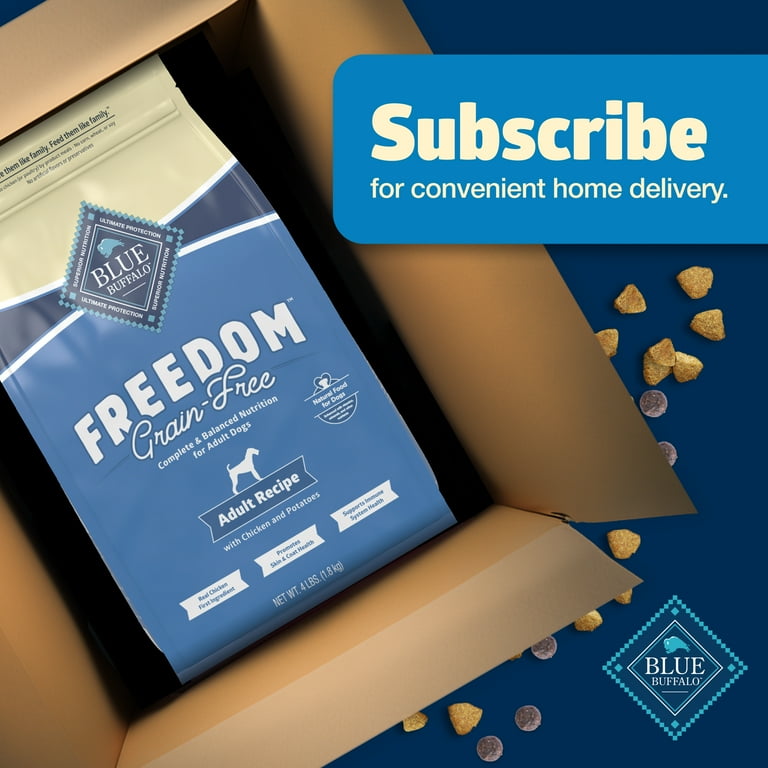 Blue Buffalo Freedom Grain Free Natural Adult Dry Dog Food Chicken Potatoes 4 lb. Bag Walmart