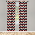 thumbnail image 3 of Ambesonne Chevron Curtains, Retro Abstract Stripes, Pair of 28"x95", Pale Blue Navy Blue, 3 of 5