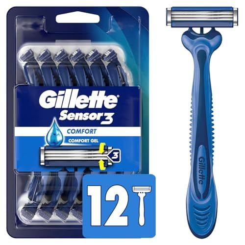 Sensor3 Comfort Men's isposable Razors, 12 Razors